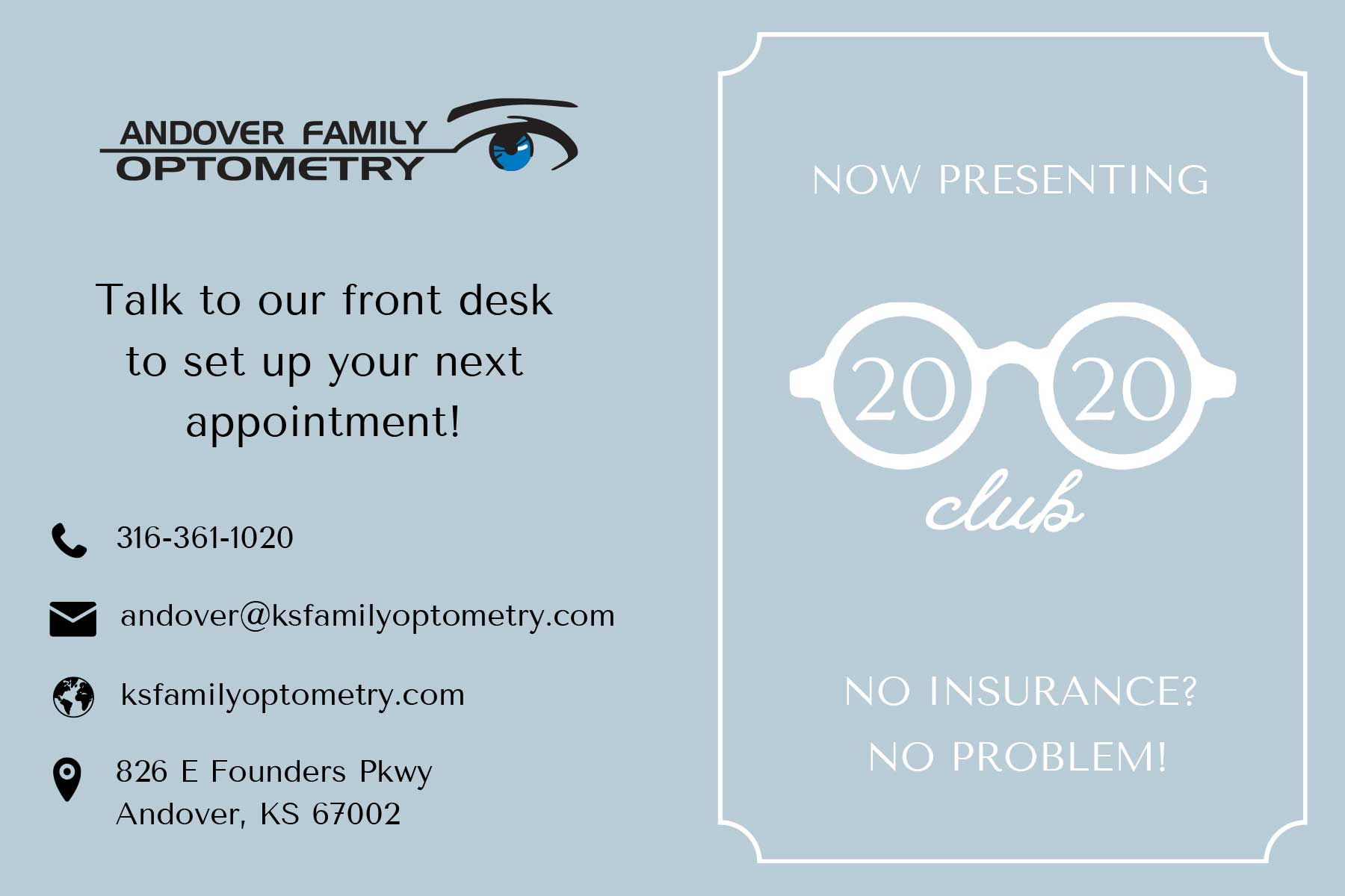 AFO 2020 club card 1 | Andover & Winfield Family Optometry